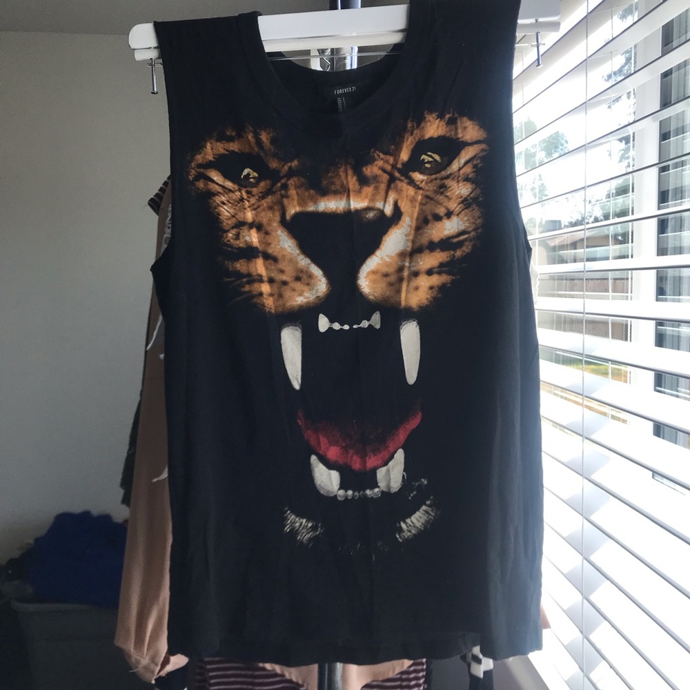 Forever 21 Black Tiger Tank Top